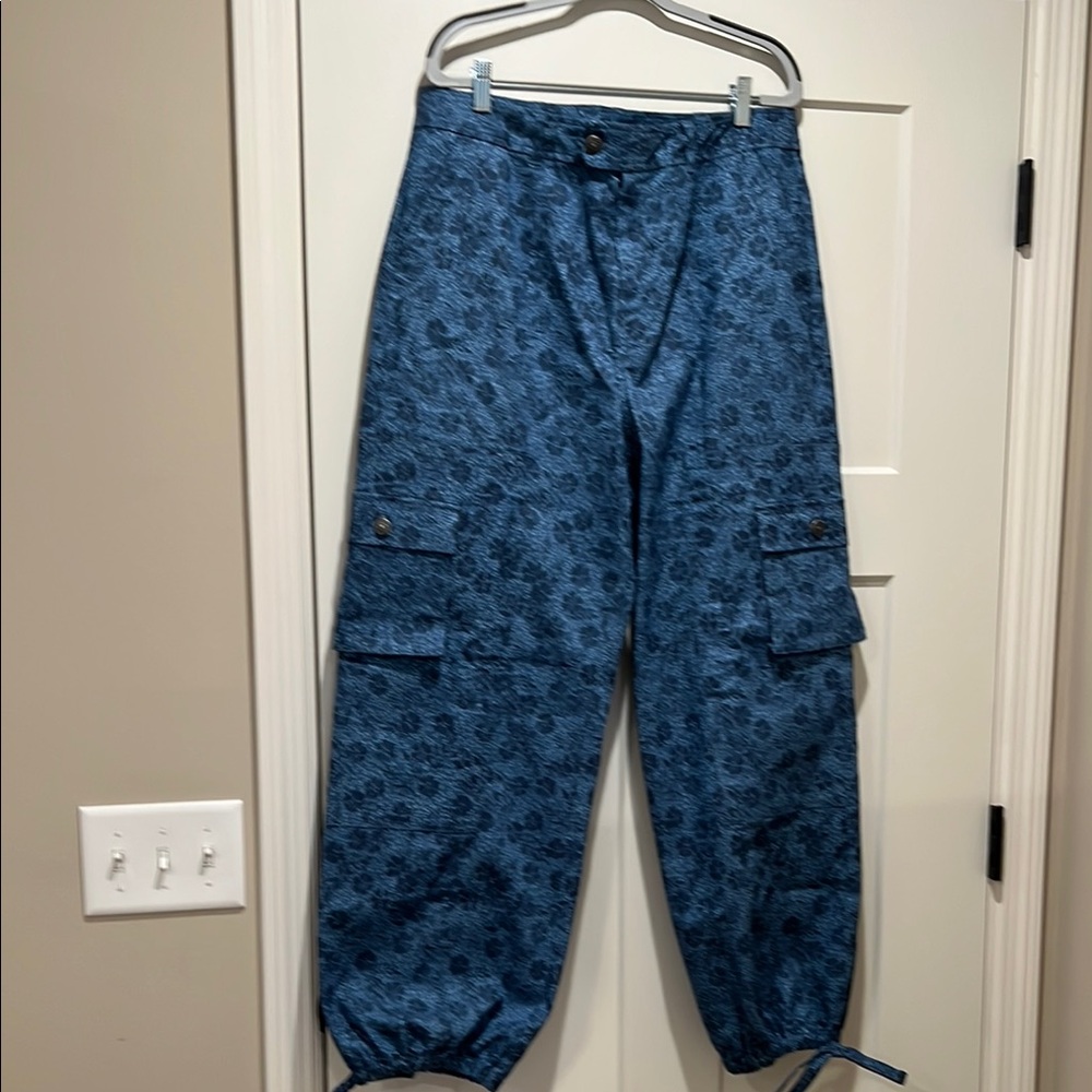 Cinq à Sept Blue Patterned Cargo Pants
